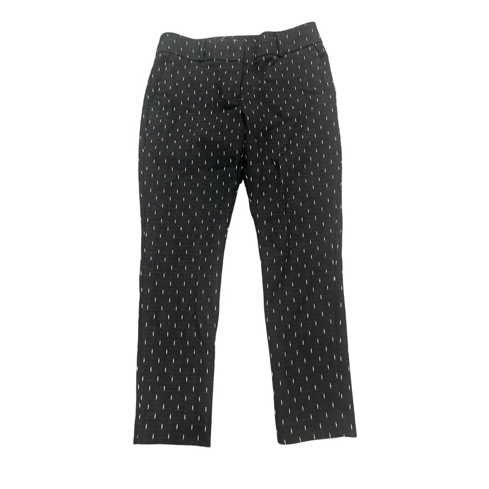 LOFT Julie Skinny Pants Womens Black White Herringbone Dashed Sz 6 Office Career